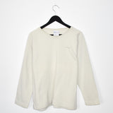 Vintage Reebok V neck sweatshirt longsleeve tee pullover jumper in white