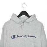 Vintage Champion hoodie sweatshirt long sleeve jumper in grey