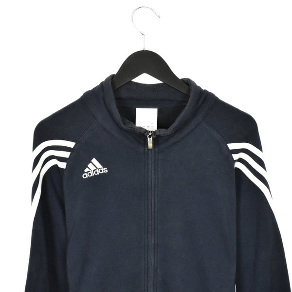 Vintage Adidas zip up sweatshirt longsleeve tee pullover jumper in dark blue and white