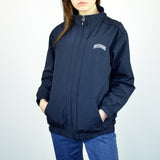 Vintage Reebok windbreaker fleece pullover in navy blue