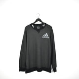 Vintage Adidas jumper pullover sweatshirt windbreaker fleece track jacket in dark grey