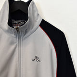 Vintage Kappa zip up track jacket windbreaker sweatshirt longsleeve tee pullover jumper in grey and dark blue