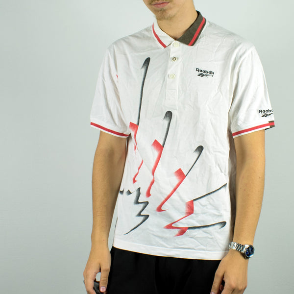 Vintage Reebok polo shirt t-shirt pullover in white