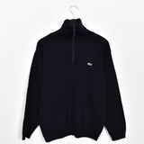 Vintage Lacoste quarter zip up jumper longsleeve hoodie tee pullover sweatshirt in dakr blue