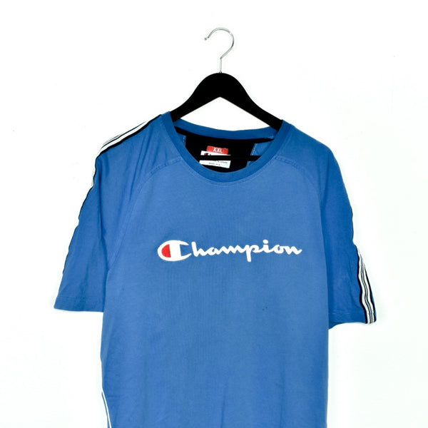 Vintage Champion t-shirt top blouse tee in cyan