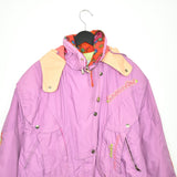 Vintage Diadora puffer zip up jacket windbreaker tracksuit track jacket trackie sweater jumper sweatshirt pullover long sleeve in pink