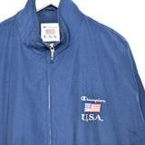 Vintage Champion windbreaker fleece track jacket bomber jacket in blue