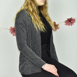 Cool shiny Bershka thin material blazer cardigan jumper sweater top pullover in black