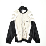Vintage Adidas zip up windbreaker tracksuit track jacket trackie sweater jumper sweatshirt pullover long sleeve in black light gold and white