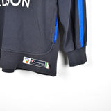 Vintage Champion jumper pullover fleece track sweatshirt bomber jacket in dark grey and blue