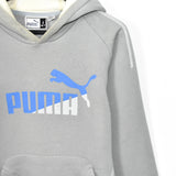 Vintage Puma hoodie pullover sweatshirt windbreaker fleece track jacket in grey