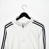 Vintage Adidas quarter zip up jumper hoodie pullover sweatshirt windbreaker track jacket in white and black
