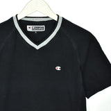 Vintage Champion V-neck t-shirt top blouse tee in black
