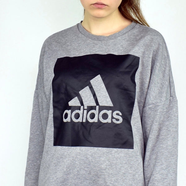 Adidas sweatshirt jumper sweater pullover hoodie in gray