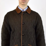 Vintage Burberry coat in dark green and brown