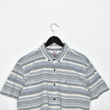 Vintage Hilfiger Denim formal button up shirt short sleeve top in dark blue