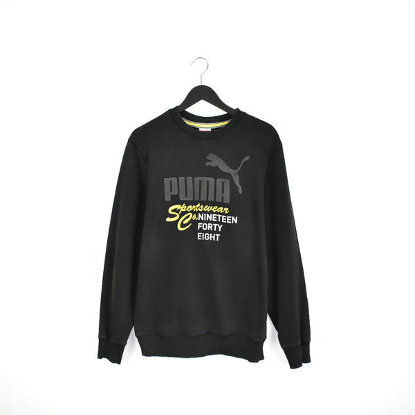 Vintage Puma jumper tracksuit track jacket sweater windbreaker sweatshirt pullover long sleeve in grey and yellow