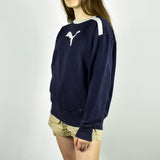 Vintage Puma sweatshirt hoodie jumper sweater pullover in navy blue
