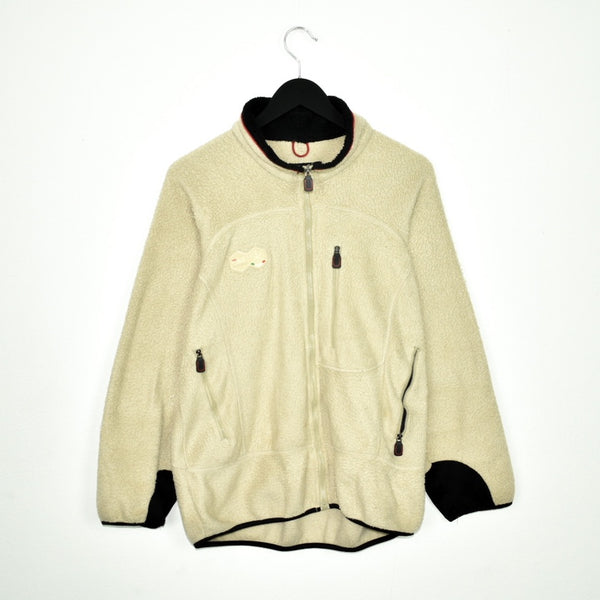 Vintage Fila fleece jacket windbreaker track jacket bomber jacket in sand color