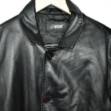 Vintage Bison real leather jacket windbreaker coat in black