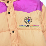Vintage Kappa winter jacket puffer coat windbreaker tracksuit track jacket long sleeve in light orange/peacb and magenta