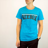 Vintage Reebok t-shirt top blouse tee in cyan