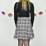 Vintage Hampton Republic KappaHl plaid skater skirt in grey