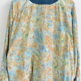 Vintage Ellesse windbreaker jacket bomber zip up track jacket fleece sweatshirt longsleeve tee pullover jumper in lighter blue, green and yellow