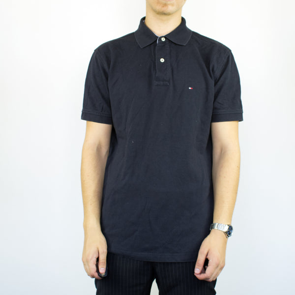Vintage Tommy Hilfiger 90s style polo shirt t-shirt pullover in black