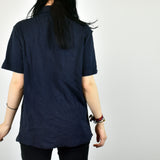 Vintage Champion polo shirt t shirt pullover in navy blue