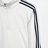 Vintage Adidas quarter zip up jumper hoodie pullover sweatshirt windbreaker track jacket in white and black