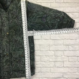 Vintage 80s 90s puffer jacket parka coat in green patterns