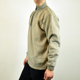 Vintage Champion half zip turtleneck sweatshirt jumper sweater pullover hoodie in beige