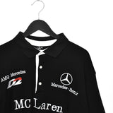 Vintage Mercedes Benz polo shirt short sleeve t-shirt tee blouse top in black