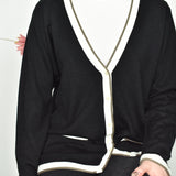 Vintage Fabiani cardigan sweater jumper pullover with buttons in black and white