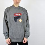 Vintage Fila sweatshirt jumper sweater pullover hoodie in gray