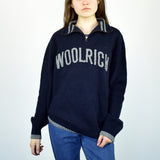 Vintage Woolrich half zip sweater pullover jumper in navy blue