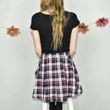 Super cute H&M plaid skater skirt in blue red and white