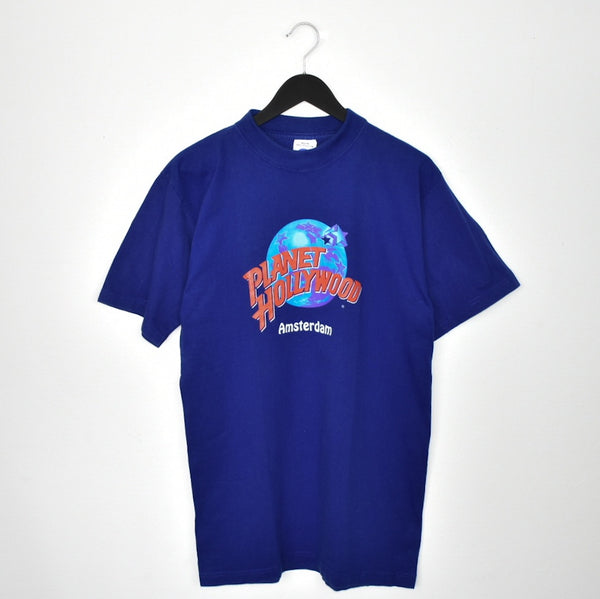 Vintage Planet Hollywood Amsterdam t-shirt top blouse tee in blue