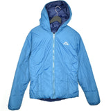 Vintage Kappa short puffer windbreaker fleece track jacket bomber jacket in blue with a hood
