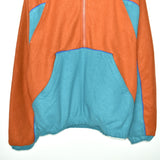 Vintage zip up jumper sweatshirt sweater pullover in orange and light blue