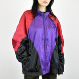 Vintage Puma track jacket  fleece jumper in red, purple and black
