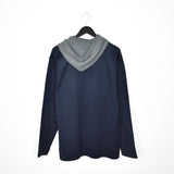 Vintage Adidas hoodie long sleeve sweatshirt jumper in dark blue and grey