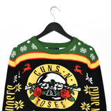 Vintage Guns N’ Rosss christmas sweater jumper hoodie pullover sweatshirt top in green yellow red black and white