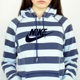 Vintage striped Nike hoodie jumper sweater pullover in blue