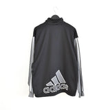 Vintage Adidas jacket windbreaker track jacket bomber jacket fleece pullover zip up jacket in dark and light grey