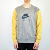 Vintage Nike sweatshirt jumper sweater pullover hoodie in gray and yellow