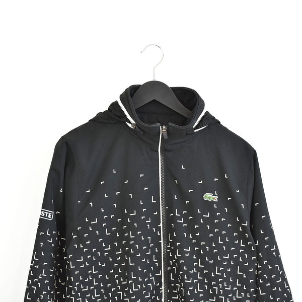 Vintage Lacoste windbreaker tracksuit trackie jacket zip up jumper pullover in black
