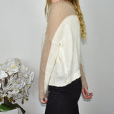 Dorothy Perkins sweatshirt jumper sweater top pullover in white an light brown