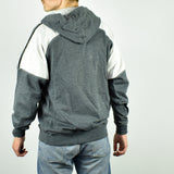 Vintage Champion button up hoodie jumper sweater pullover in white and gray